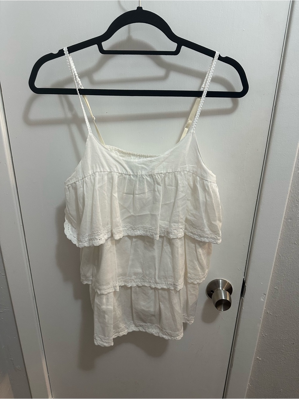 Calypso St. Barth White Tiered Lace Camisole